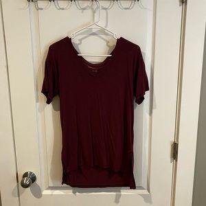 Flowy Burgundy V-neck top